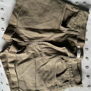 Green denim shorts!